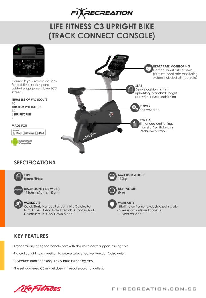 life fitness c3 upright cycle